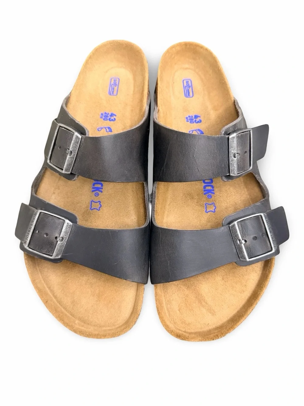 Birkenstock Arizona Soft Footbed Black Oiled Leather Sandals Men’s 43 L10 NWOB